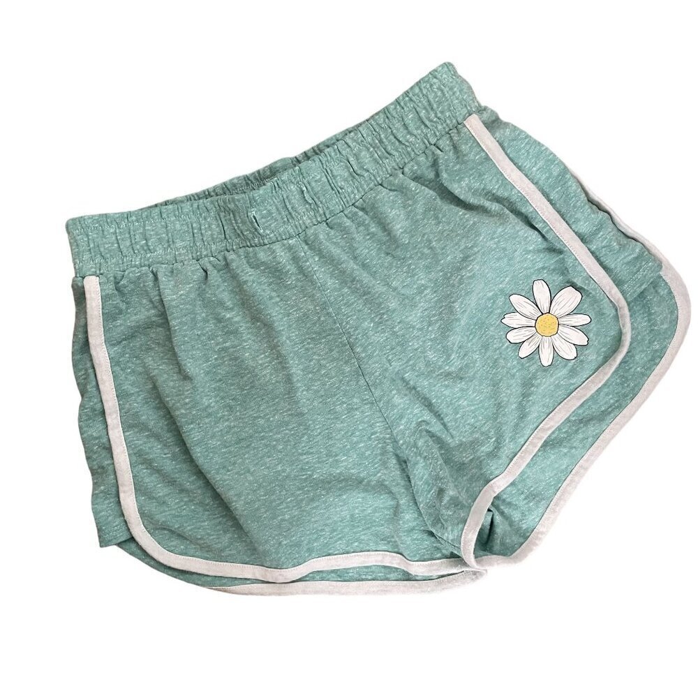 Ultra flirt green mint daisy‎ floral decal kids' size small 26 inch waist